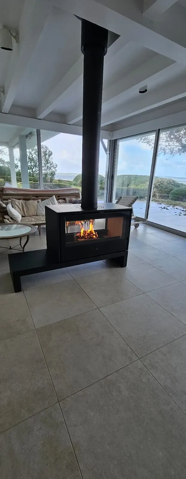 Poêle bois double face