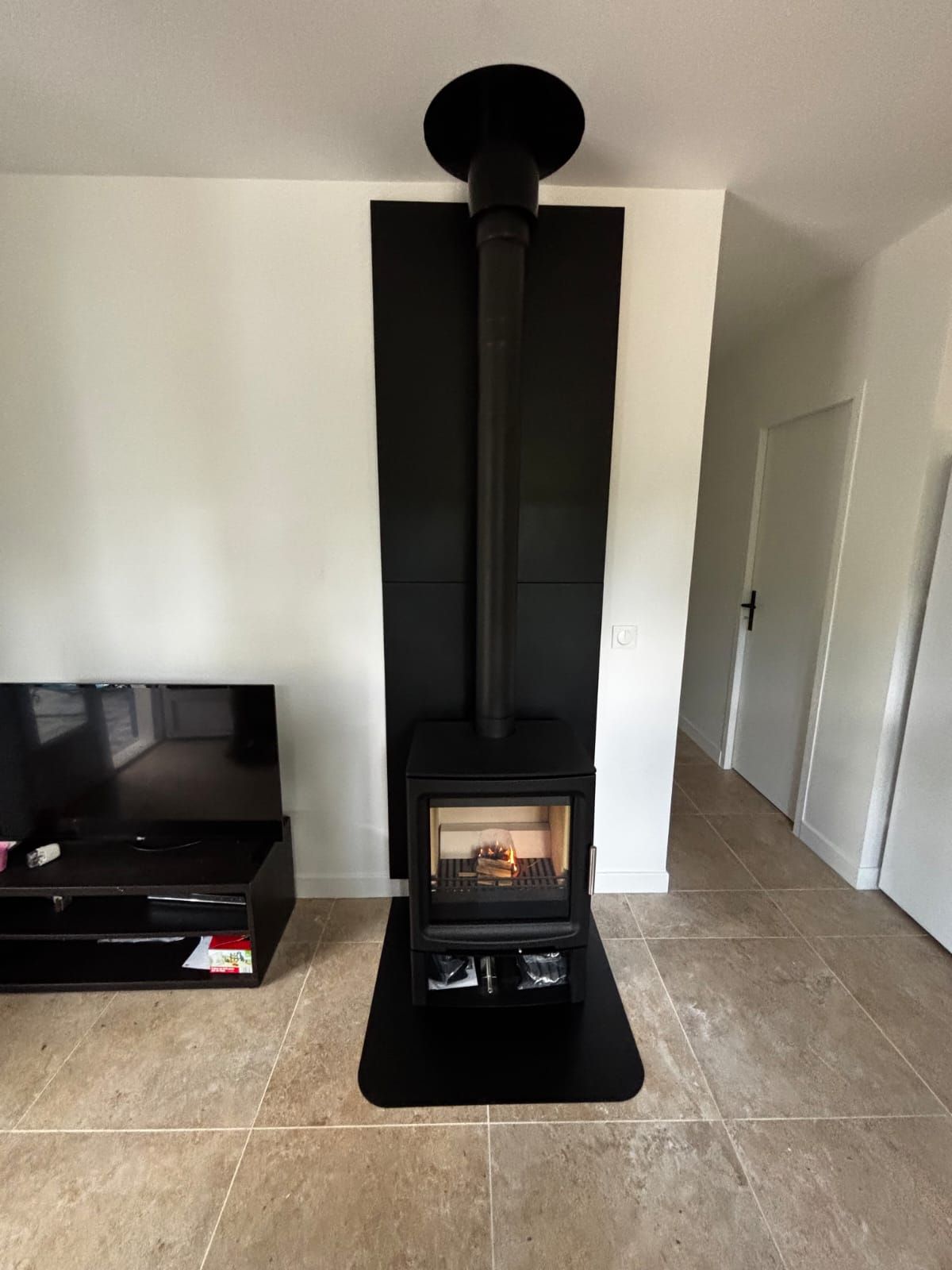 Poêle bois installation complète
