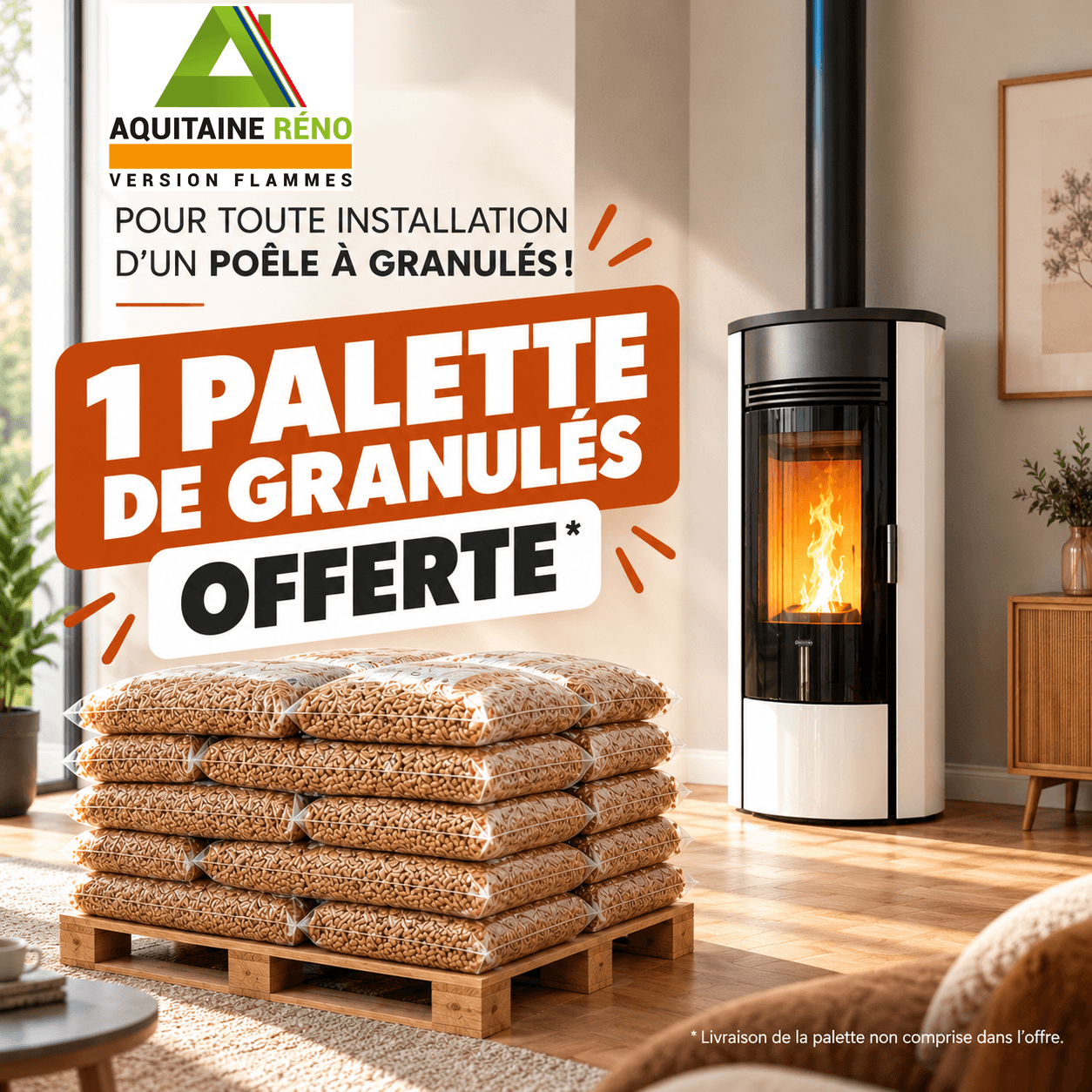 Poêle à granulés : 1 an de chauffage offert !