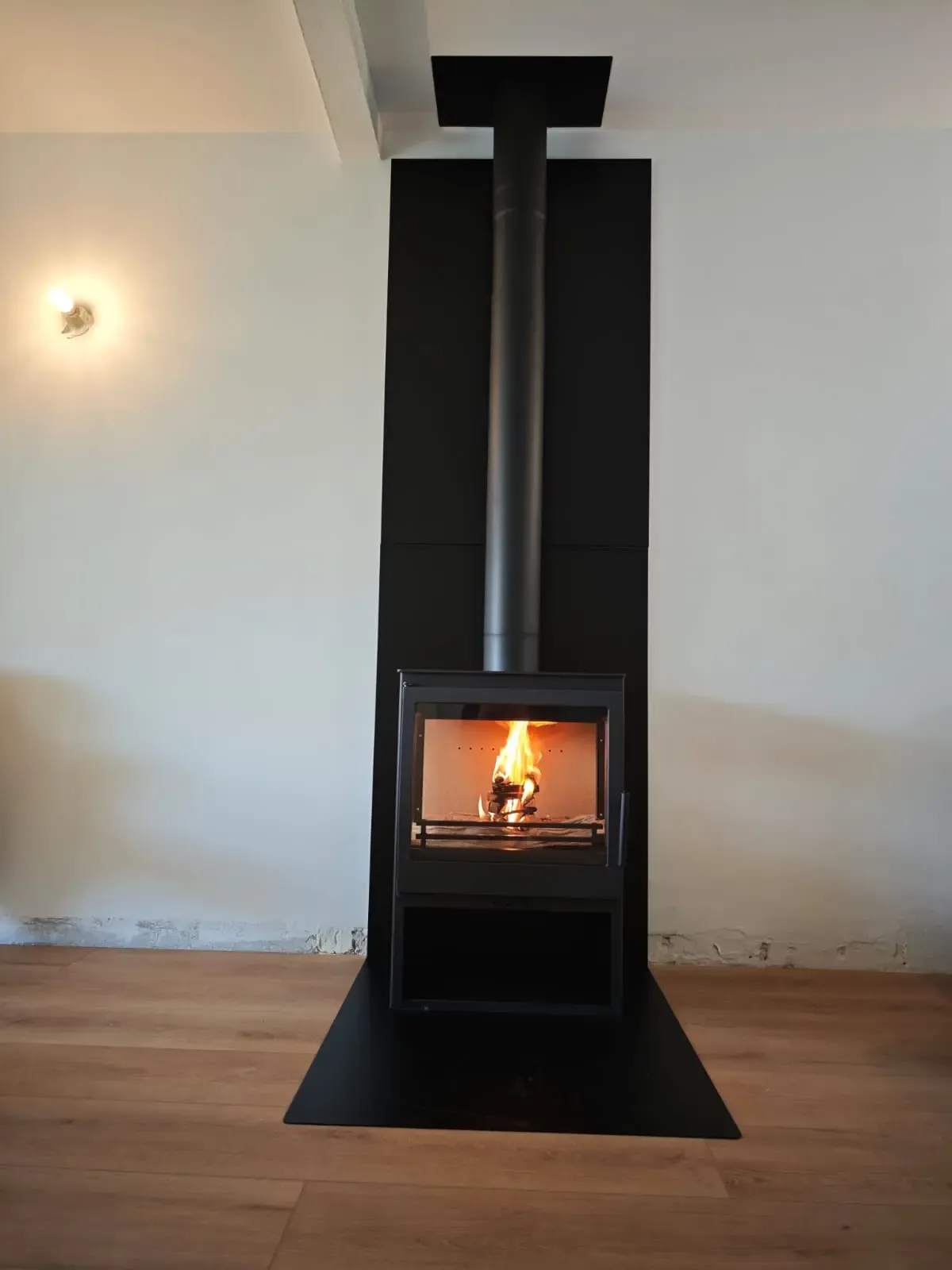 Pose d'un poêle à bois